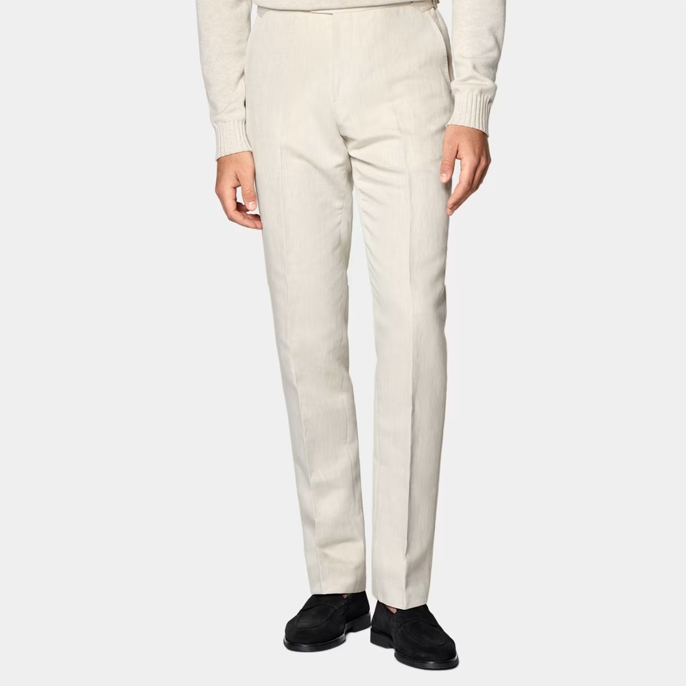 SUITSUPPLY Sand Straight Leg Suit Pants Linen Blend Size 34=M/L